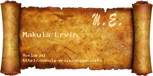 Makula Ervin névjegykártya
